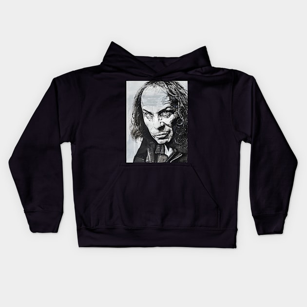 Ronnie James Dio Painting Kids Hoodie by keng-dela